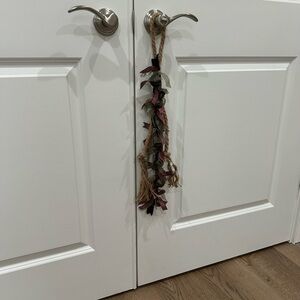 Decorative Rope Door Hanger with Red Plaid and Green Accents